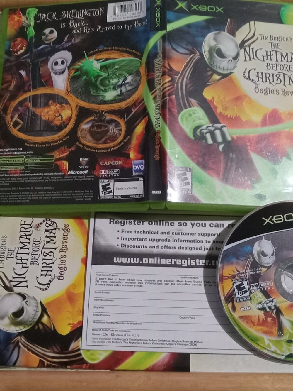 Tim Burton's The Nightmare Before Christmas: Oogie's Revenge Original XBOX Game